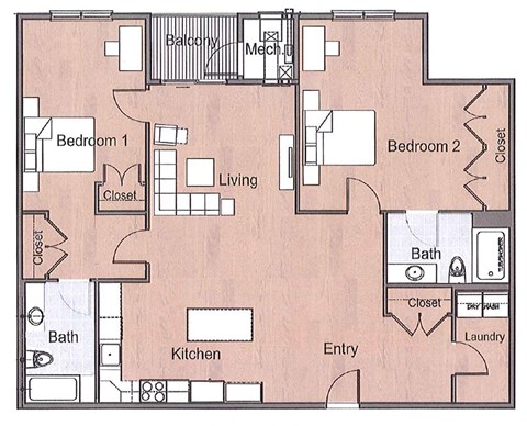 2 Bedtroom Deluxe Sto Floor Plan